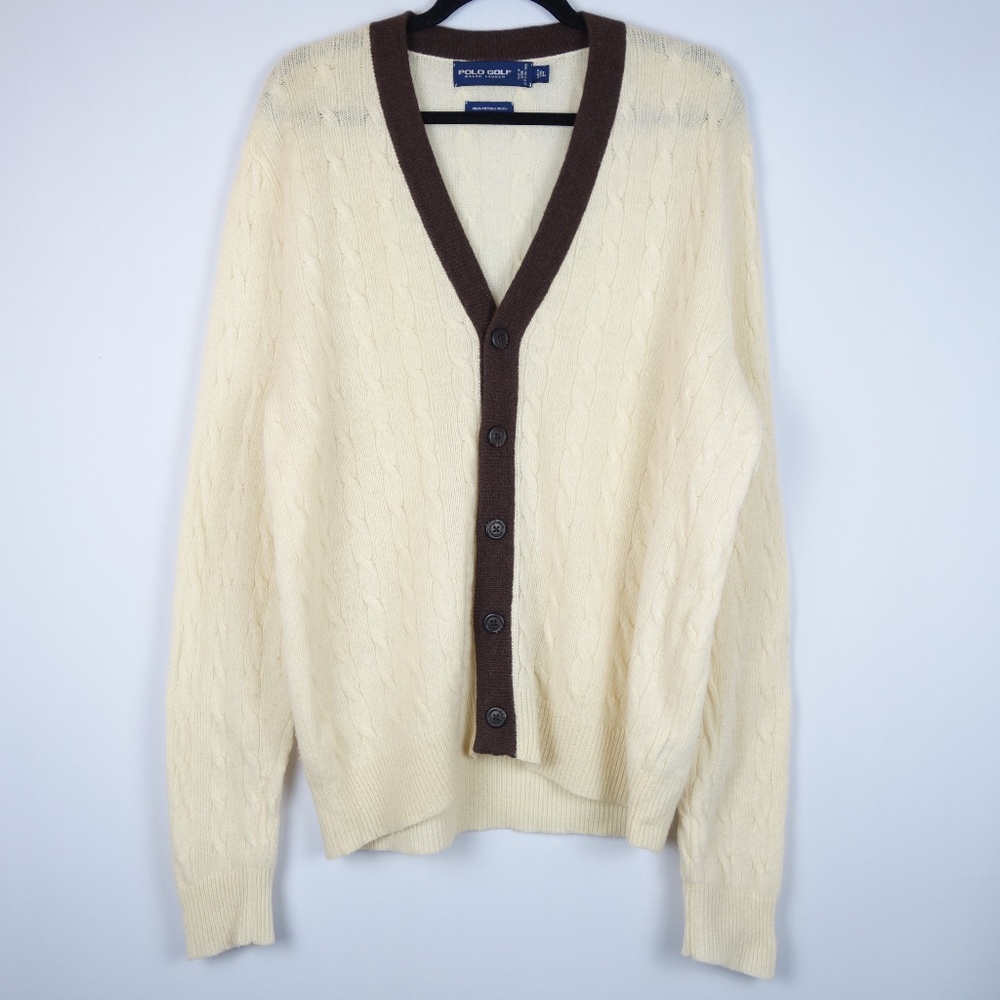 Ralph Lauren Cream and Brown Cardigan Sweater